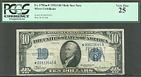 Fr.1701m*, 1934 $10 Mule Star Silver Certificate, Very Fine, PCGS-25, *00623645A
